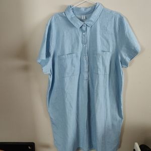 Light Wash Blue cotton shirt dress old navy